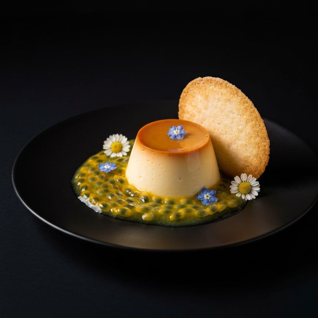 Tropical coconut flan dessert